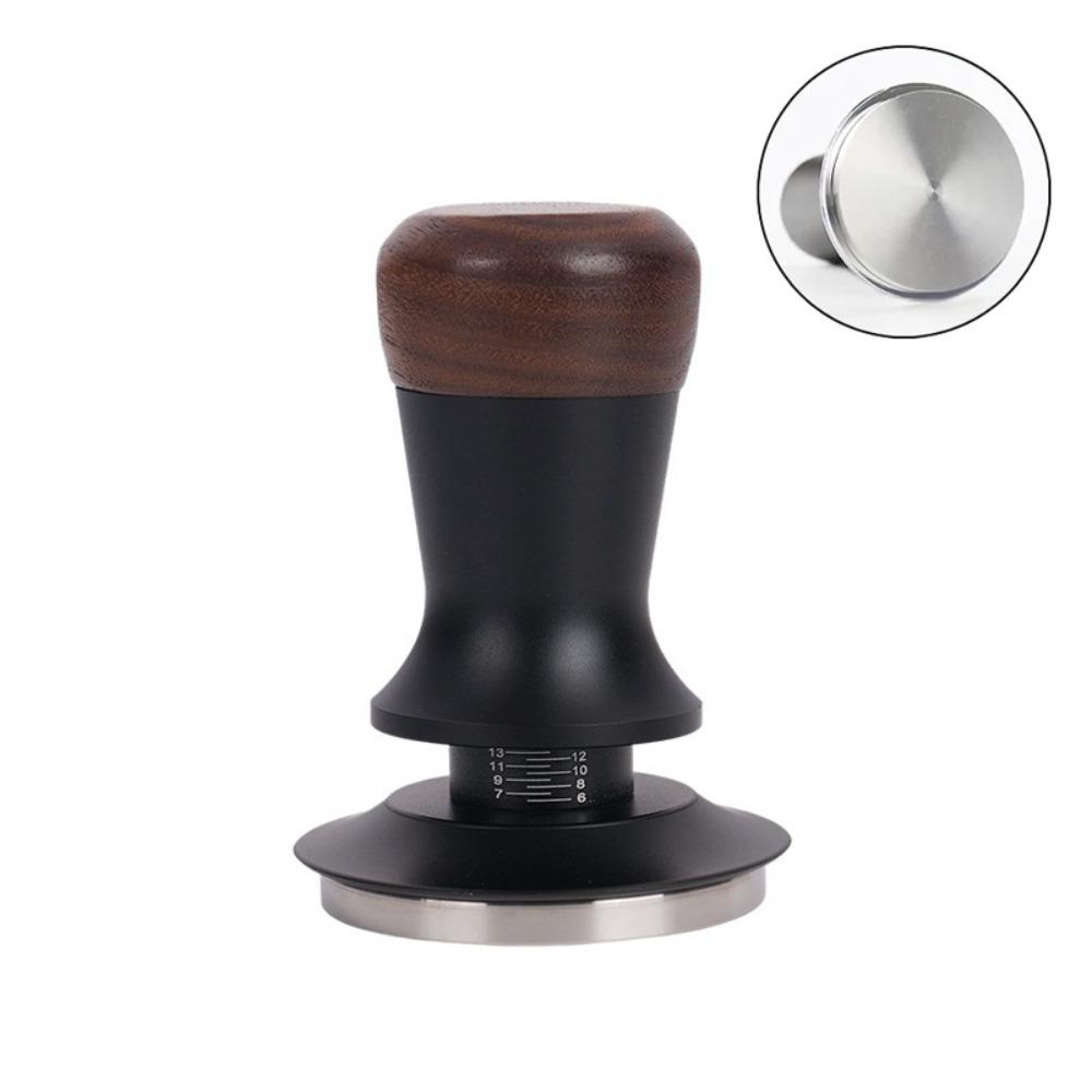 51/53/58MM Coffee Tamper Walnut Wood Constant Pressure Manual Espresso Tamper Stainless Steel Base Coffee Impact Tamper