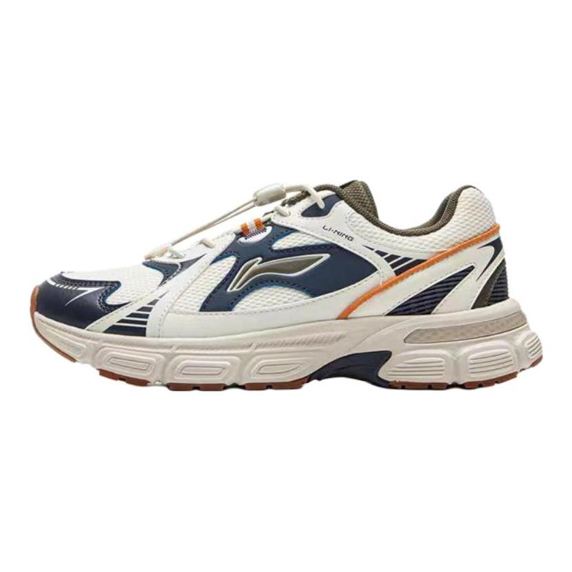 Li Ning Kids Sports Lifestyle Series Comfortable Versatile Lightweight Shock Absorption Low-Top Casual Shoes Men Casual Shoes White Blue YKCU180-3