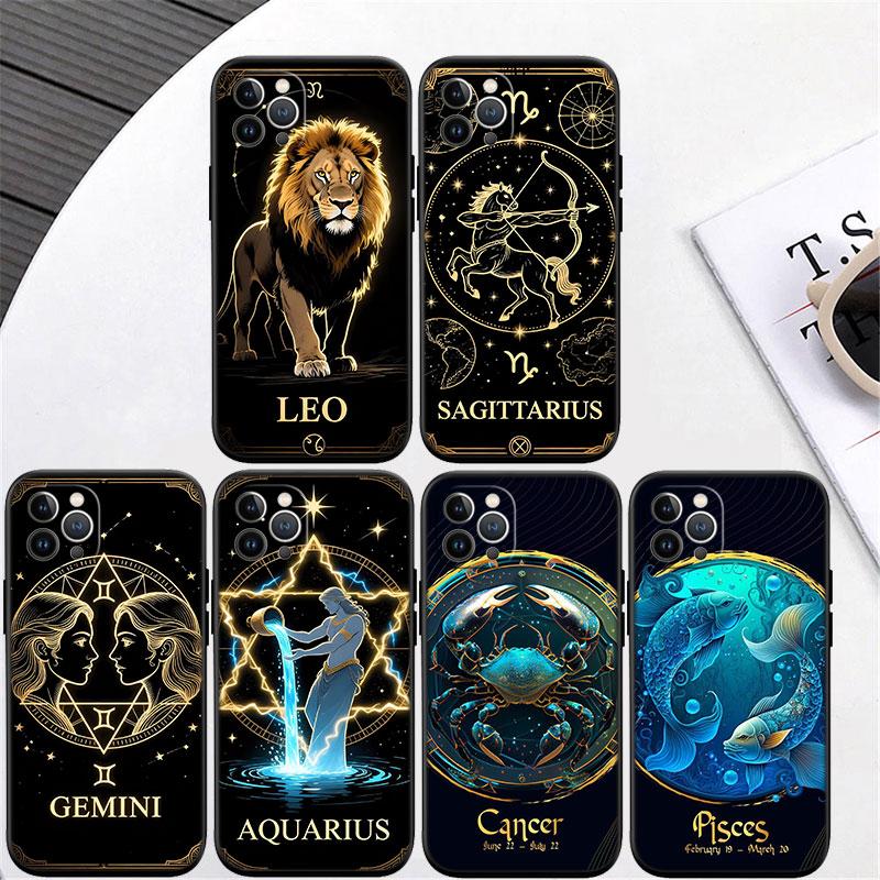 12 Constellation Card Phone Case for Samsung Galaxy Note 10 20 S23 S22 Ultra FE Plus M06 M15 M16 M35 M55