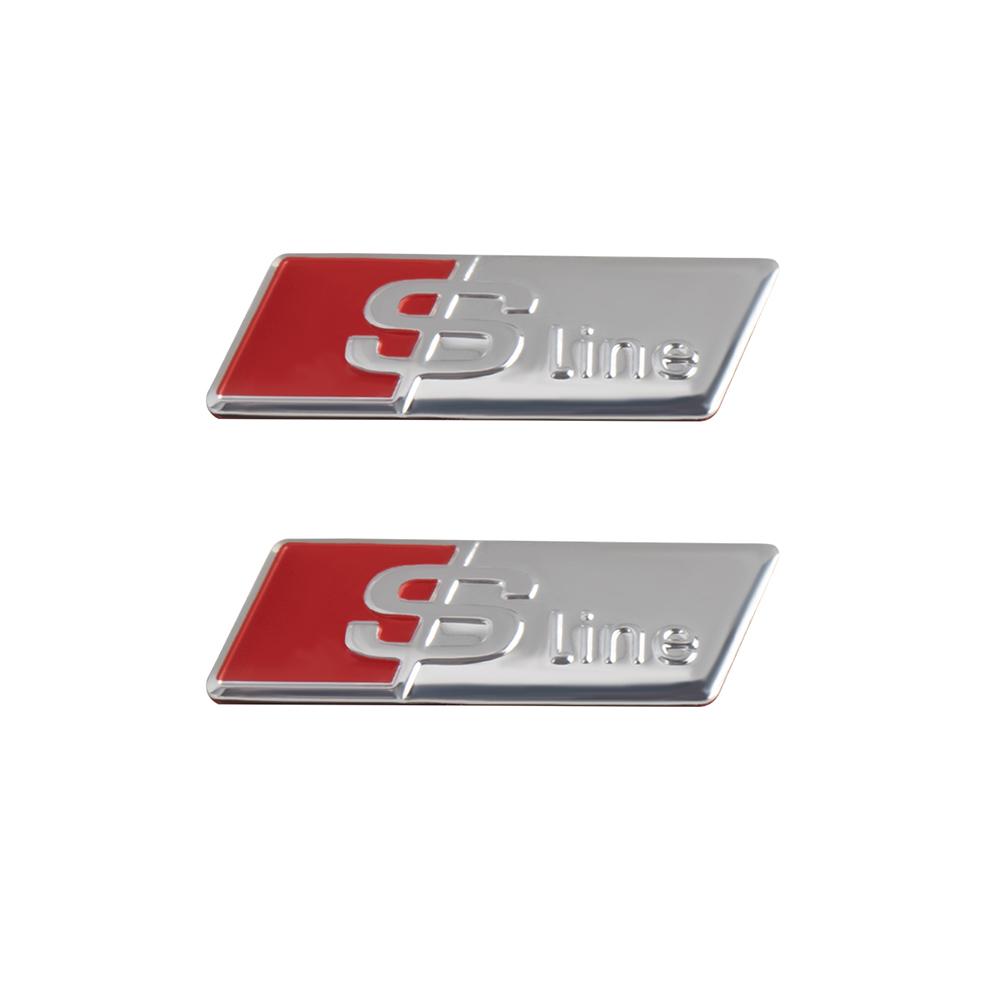 2026 2/5/10Pcs Car RS Sline Badge Steering Wheel Sticker Accessories for Audi Sline A4 B7 B8 B9 A3 8P 8V 8L A5 A6 C6 C5 C7 A1 Q2 Q3