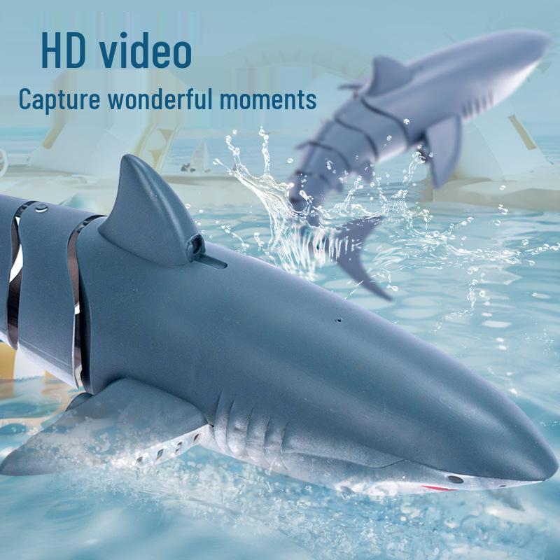 2.4G Remote Control Shark Toy - Water Spraying, Photo Taking, Electric Swing Fish Model for Boys