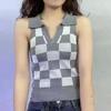Women's Checkered Lapel Camisole Vest - Trendy, Versatile, and Stylish Layering Top