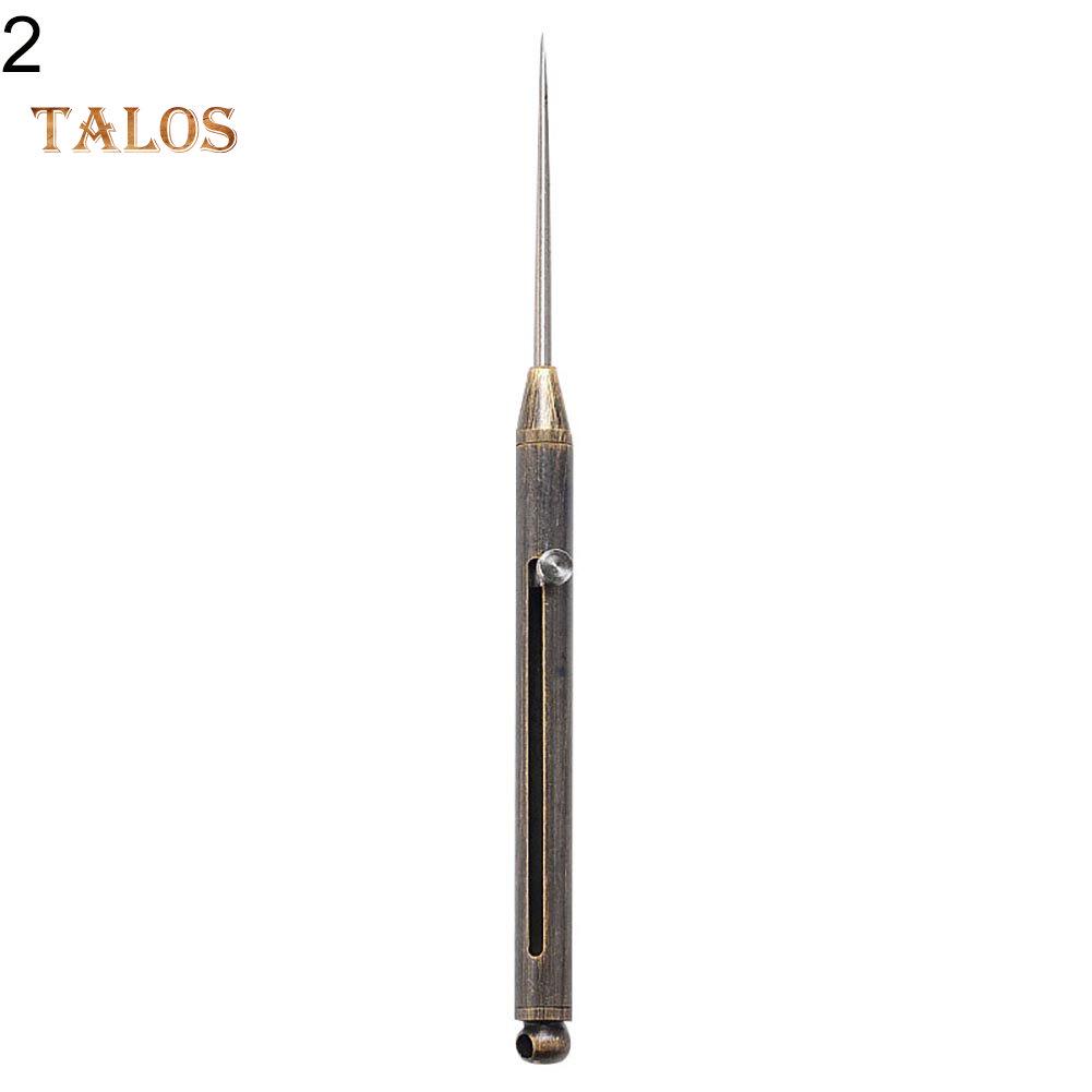 Metal Rust-proof Spring Retractable Push-Pull Toothpick Fruit Fork Sports Outdoor Hiking