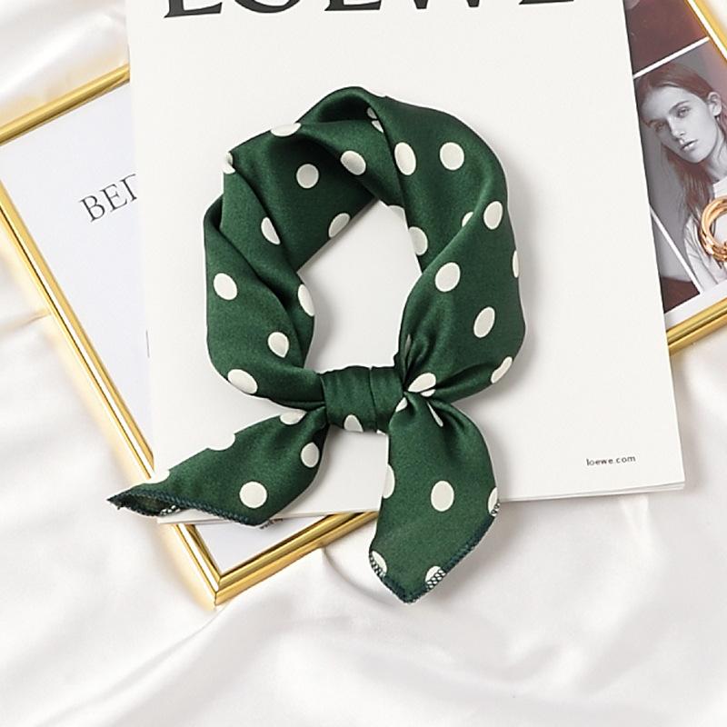 New Fashion Dots Silk Square Scarf Women 50cm Neck Head Scarfs Office Lady Hair Kerchief Shawl Head Tie Handkerchief