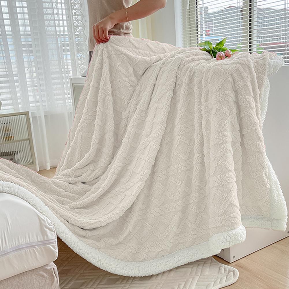 Winter Warm Double Sided Throw Sofa Cover Home Warm Sofa Blanket Comfortable Soft Bedspread Double Layer Flannel Throw Bedspread