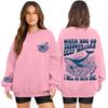 Women's Fashion Long Sleeve Print Round Neck Loose Pullover Sweater Top