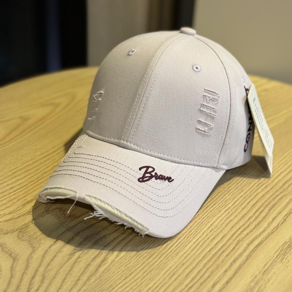 Korean-style large head circumference hard-brim baseball cap for women that makes the face look smaller, casual and versatile, with distressed