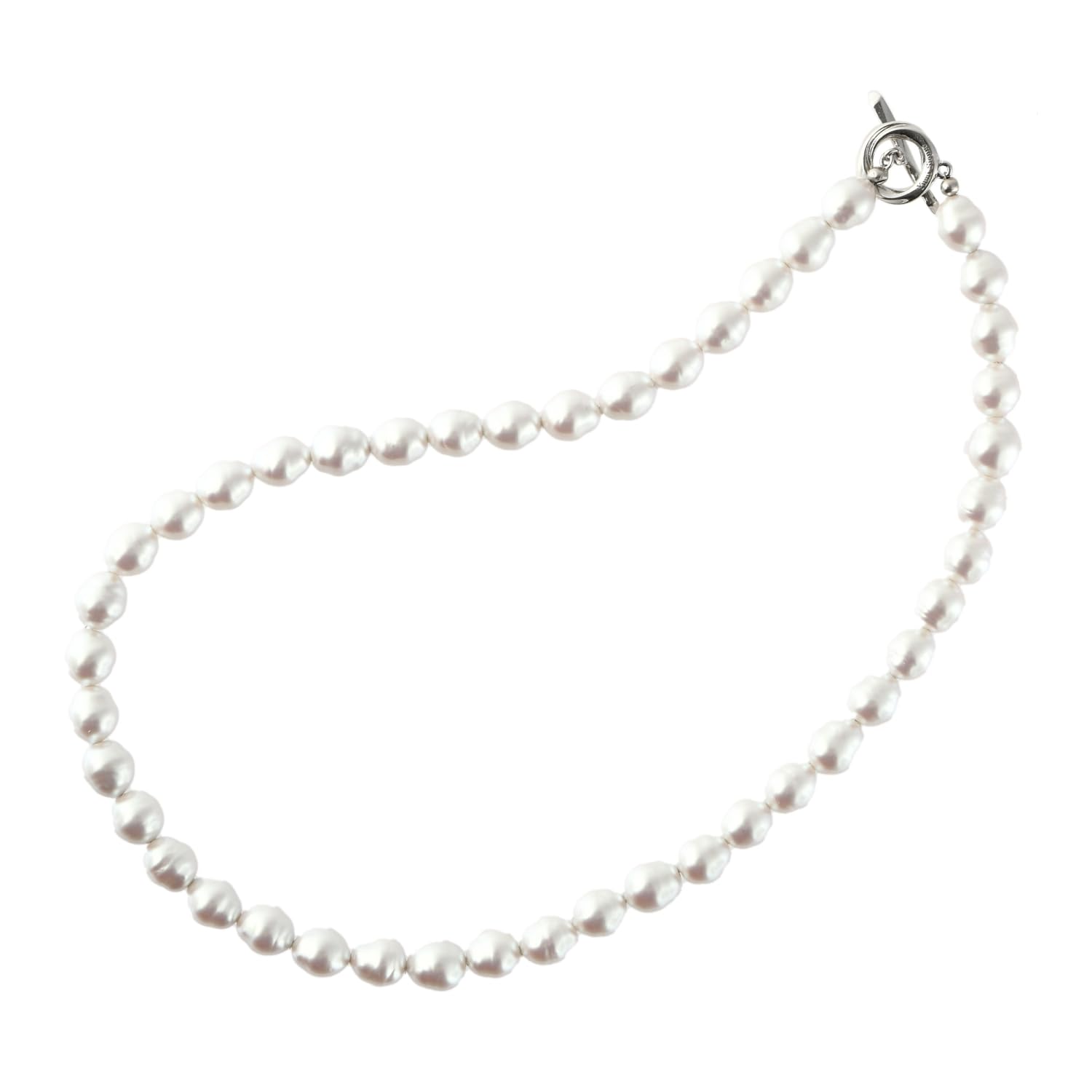 

[MIONO] [Produced by Yumi Katsura] Yumi sienne Pearl Necklace Coco 42cm Formal Occasions Simple Popular White Made in Japan (Silver)