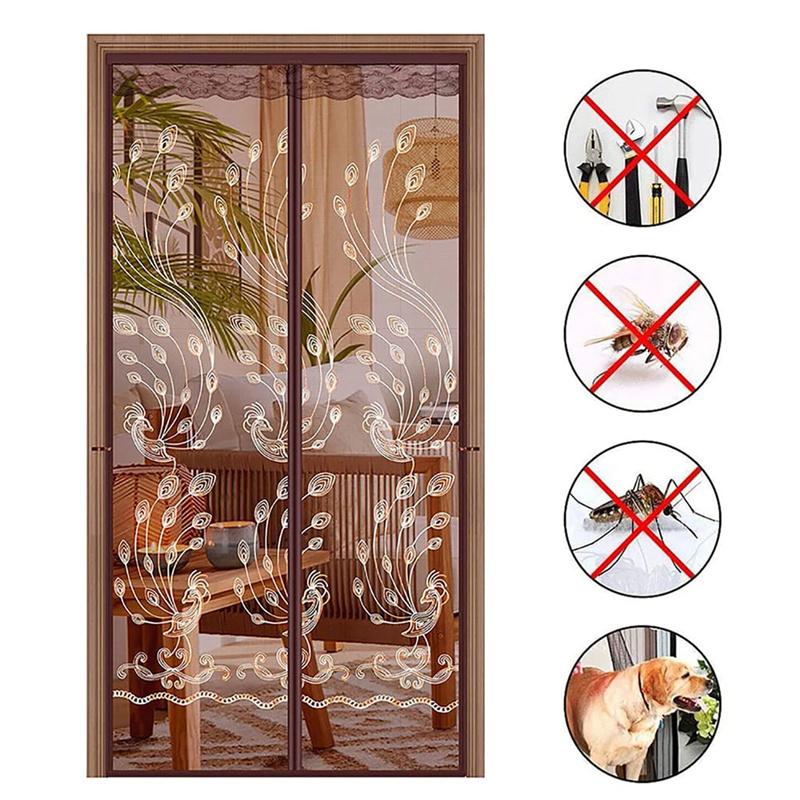 Magnetyczna Drzwiowe Siatka na Komary z Kolorem Kawowym Wytrzymała Siatka Drzwiowe Siatkowe z Magnesami Magnetyczna Siatka na Komary Letnia Przeciw Komarom