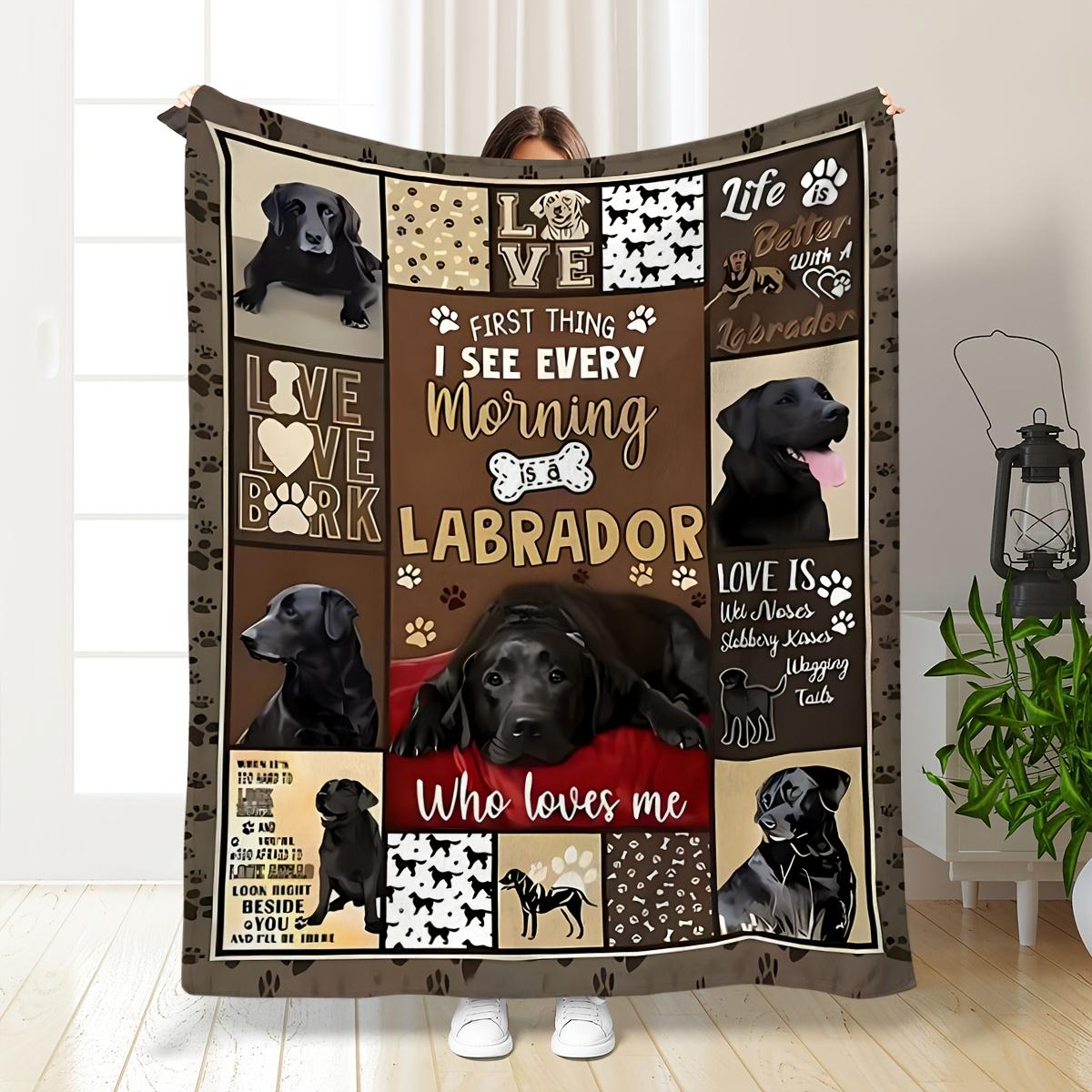 Dog Puzzle Throw Blanket, Cute Pet Pattern Blanket for Sofa Bed Travel Office Decor 75X95CM