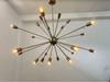 24 Light Elegant Ceiling Flush mount light Pendant Mid Century Modern Raw Brass Sputnik chandelier light Fixture