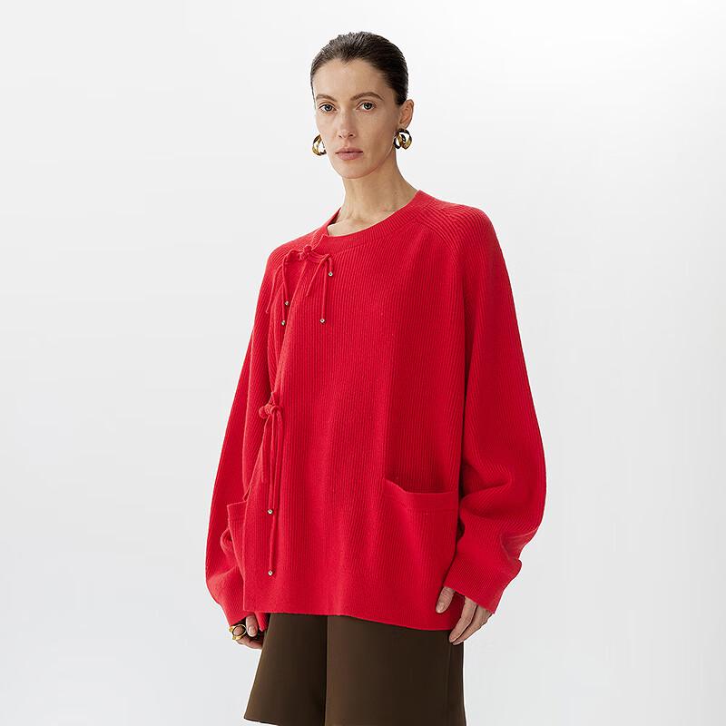 JNBY 2025 Spring Loose Fit Round Neck Wool Knit Sweater