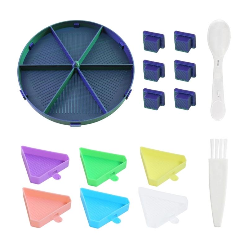 Beads Embroidery Tool Set Polylactic Acid Round Tray for Fast Sifting Multiple Use in Handcraft