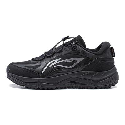 Li Ning Slip Resistant Low Top Water Repellent Technology Running Shoes Men's Black ARNT009-1