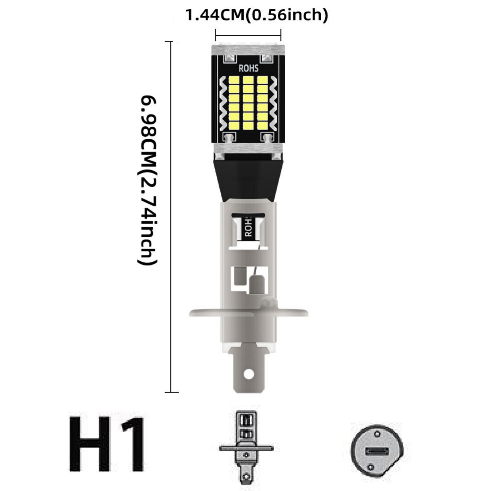 

2PCS Car Fog Light 9-24V H1 LED Fog Running Light Bulb H3 LED Super Bright LED Auto Lamp Amber white No Adapter Required DRL H1 янтарь