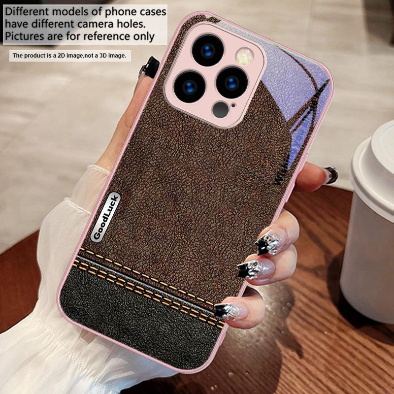 

Yellow green stitching For iPhone 17 Air 16 E 15 14 13 Plus 12 mini 11 17 Pro Max XR Xs Max 16E 7 8 Tempered Glass Phone Case iPhone 15 Pro Max