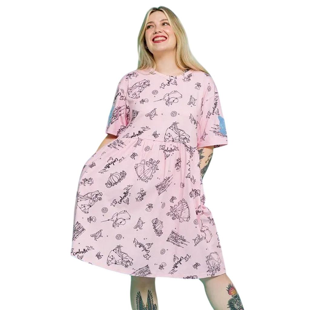 Cinderella Womens/Ladies Fairytale Bows Smock Dress