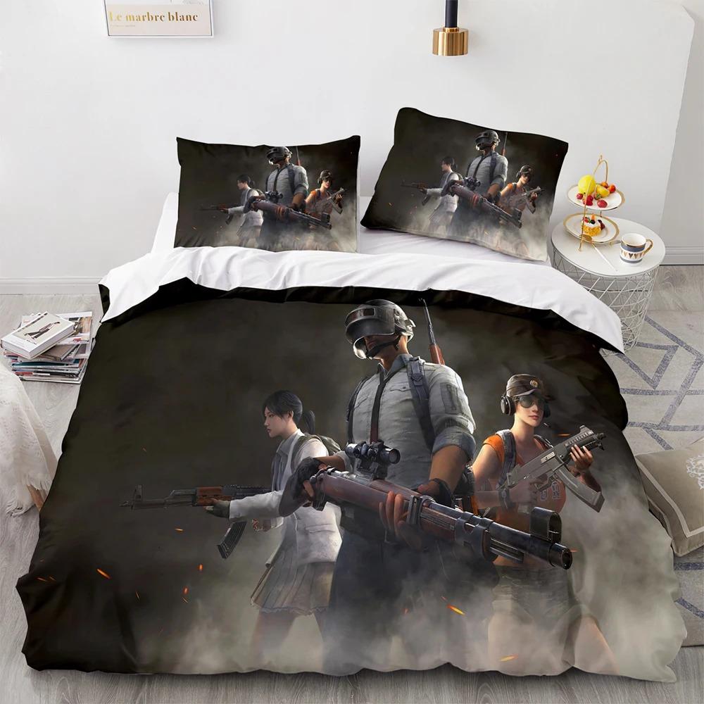 Comforter Pubg Bedding Set Single Twin Full Queen King Size Game Pubg Bed Set Aldult Kid Bedroom S 3D Print Men Women 034