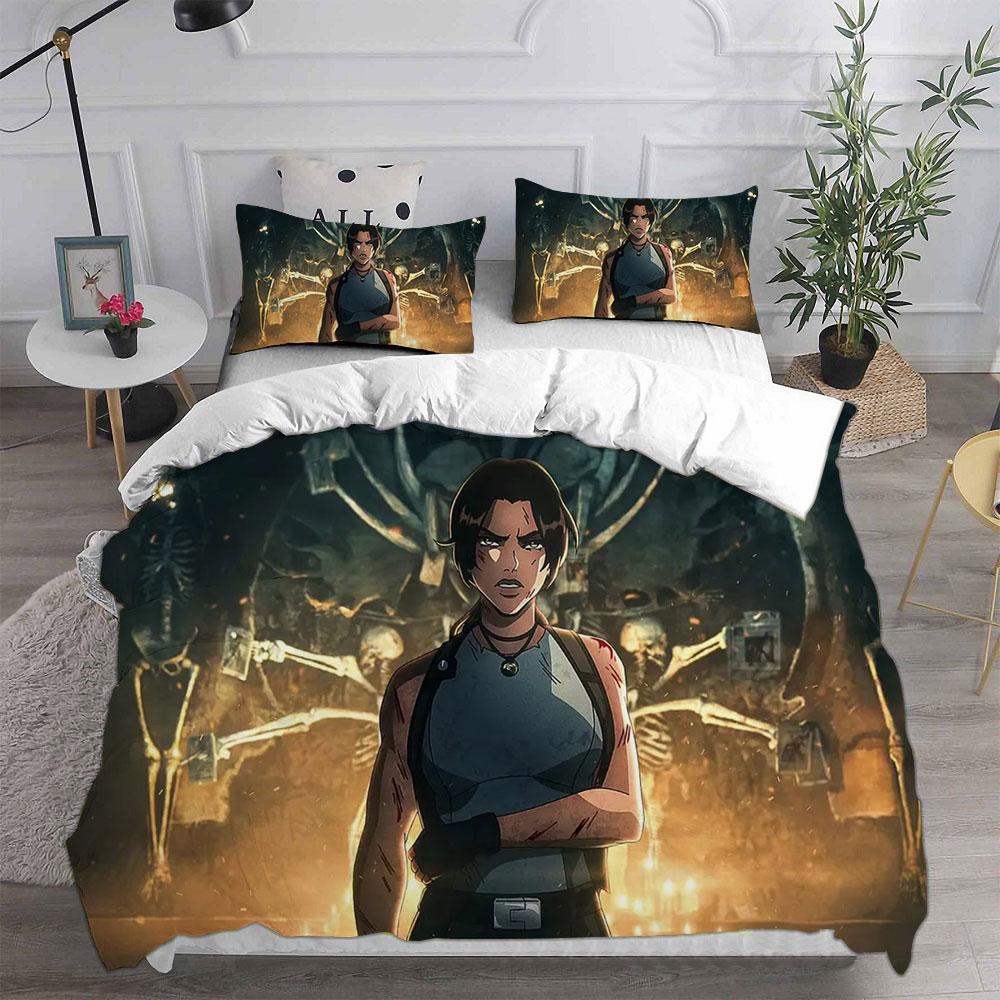 Tomb Raider The Legend Of Lara Croft Season 1 Bedding Sets Bed Cover Comforter Duvet Cover Pillow Case 2-3 Pieces Sets