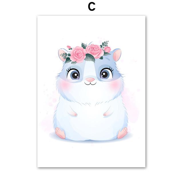 Koala Panda Waschbär Pinguin Wal Krake Robbe Nordic Poster und Drucke Wand Kunst Leinwand Malerei Wand Bilder Kinderzimmer Dekor