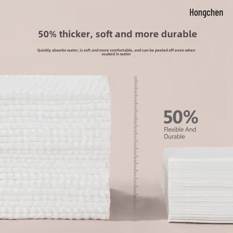 EF Mönster Förtjocknad Växtfiber Luddfritt Engångs Ansiktshandduk: Mjuk, Hudvänlig, Andningsbar, Dubbelanvändning för Torr- och Våtrengöring.