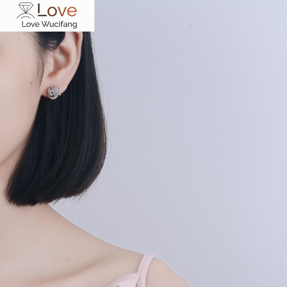 Cercei tip trifoi cu flori din argint 925 de nuntă Cercei eleganti din piatră de zirconiu cubic pentru femei Bijuterii fine