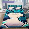 3Pcs Snorlax Bedding Set Kawaii Pokemon Printed Duvet Cover Soft Comfortable Bedroom Decoration