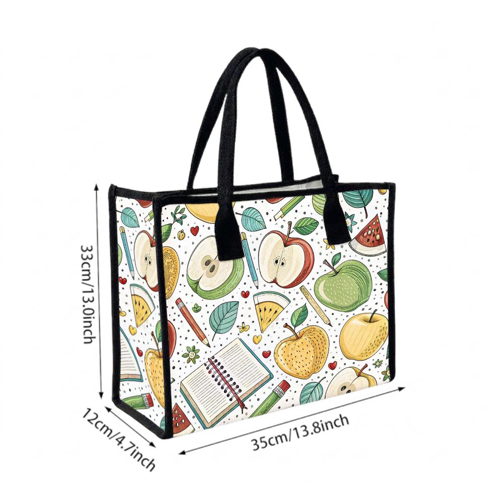 Cute Fruits Print Shoulder Bag Casual Daily Tote Bag for Shopping School Travel