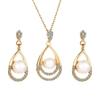 Elegant Pearl Teardrop Necklace & Stud Earrings Set for Bridal