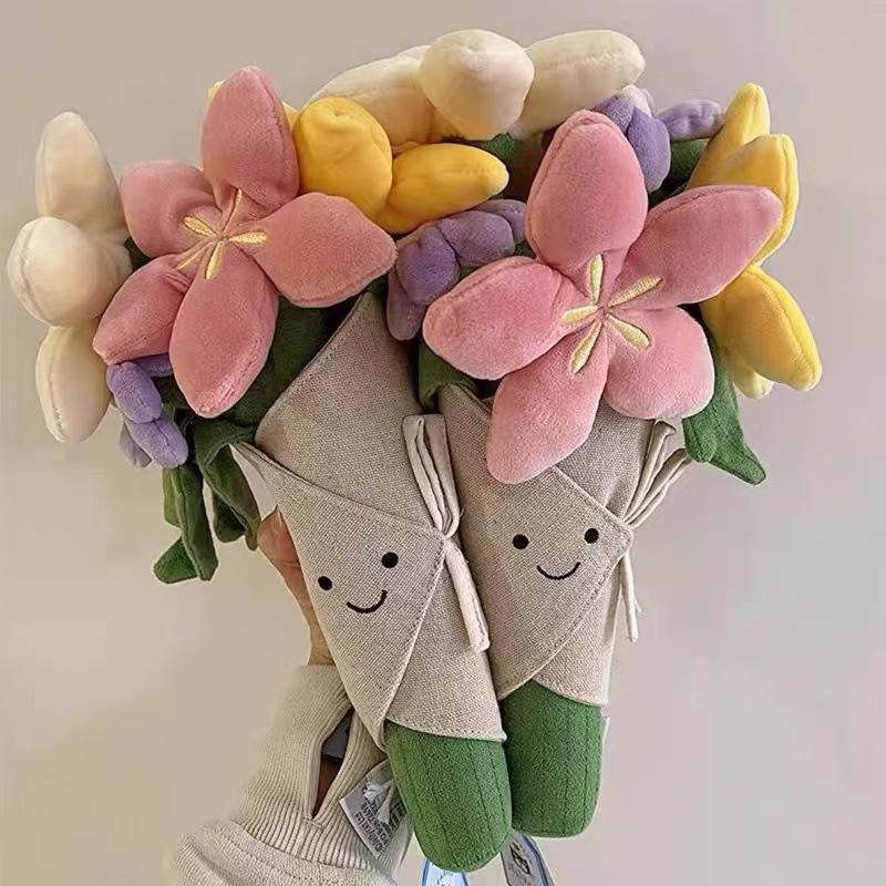 JC Handheld Plush Flower Doll Bouquet for Proposals, Confessions, Weddings, and Parties