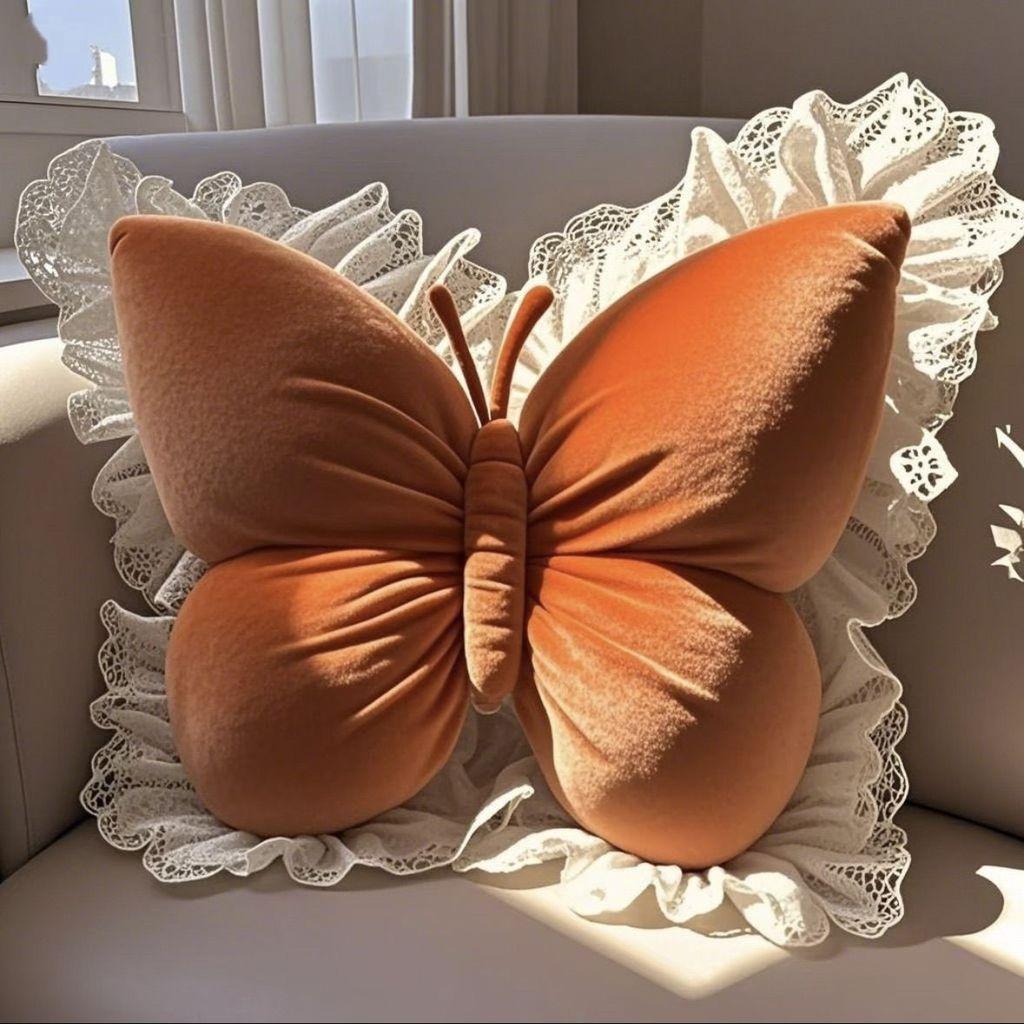 Princess Butterfly Living Room Pillow With Cotton Cover For Home And Car Use