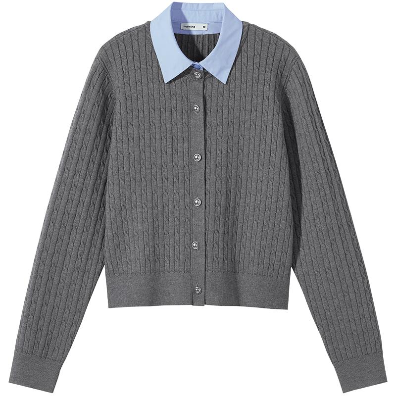 Hotwind Women's Collared Cable Knit Sweater
