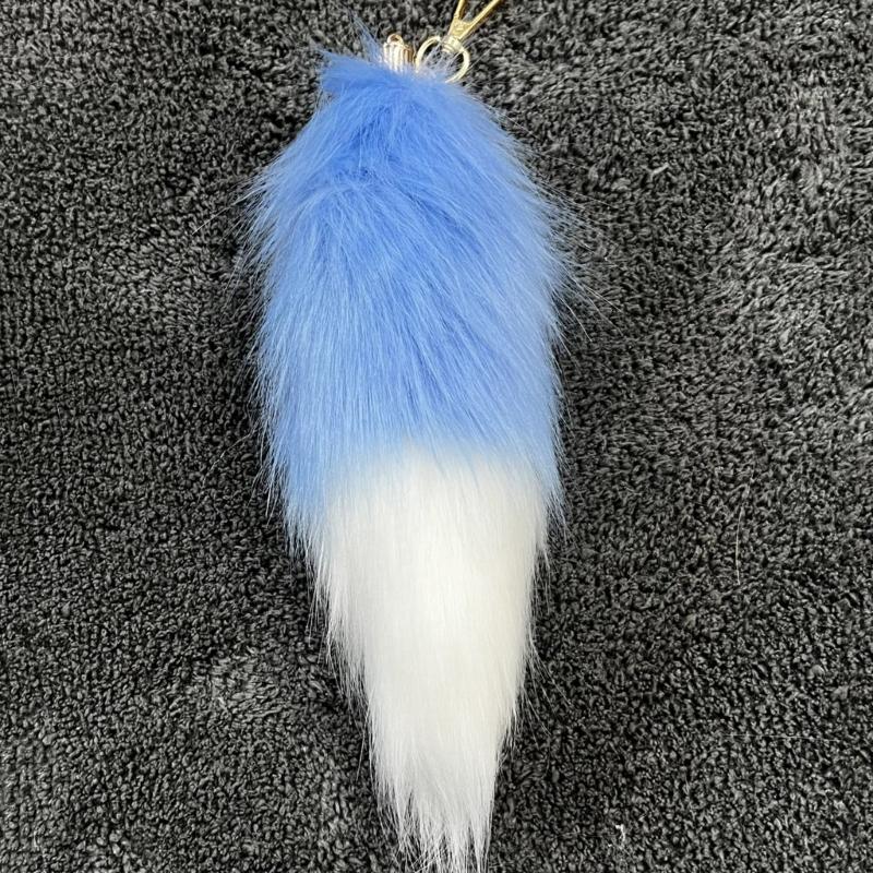 Plush Foxy Tail Keychain Soft and Comfortabel Key Holder 20cm Faux Furry Pendant Charm for Fashionable Accessories