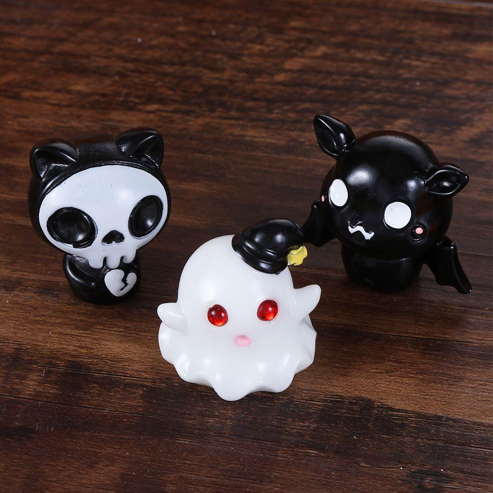 1Pcs Ghost Garden Decorations Miniature Figurines Cute Micro Landscape Ornaments Halloween Decor Halloween Ornaments Resin Craft