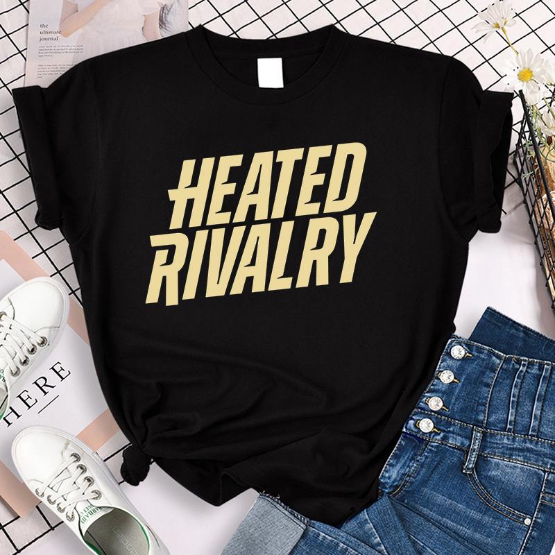 Casual Gothic Tees Tops Unisex Graphic Vintage Tshirt Heated Rivalry Print Crew Neck Sleeve T Shirt Clothes Aesthetic Clothes