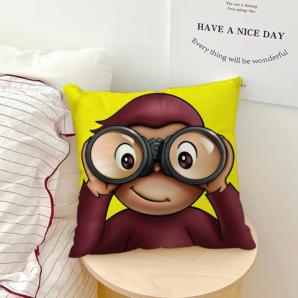 

каваи милый мультяшный C-Любопытный G-Джордж обезьянка Удобная мягкая наволочка для дивана, гостиной, домашнего декора, защитные чехлы 30x30CM(12x12in)