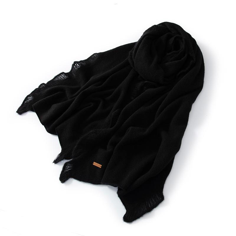 Women 100% Pure Cashmere Scarf Fringe Detail Winter Warm Soft Cozy Tassel Scarf Fashion Casual Wrap Cold Weather Accessory