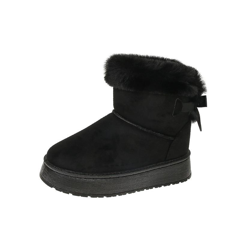 Large Size Snow Boots Women's New Winter Casual Warm Hair Wear Thick-soled Cotton Boots