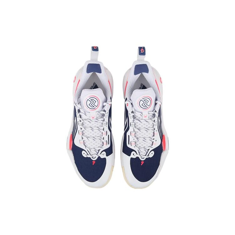 Li Ning Speed 9 Amortiguación Cómoda Antideslizante Resistente a la Abrasión Caña Baja Zapatillas de Baloncesto Hombre Azul Blanco ABPT055-2