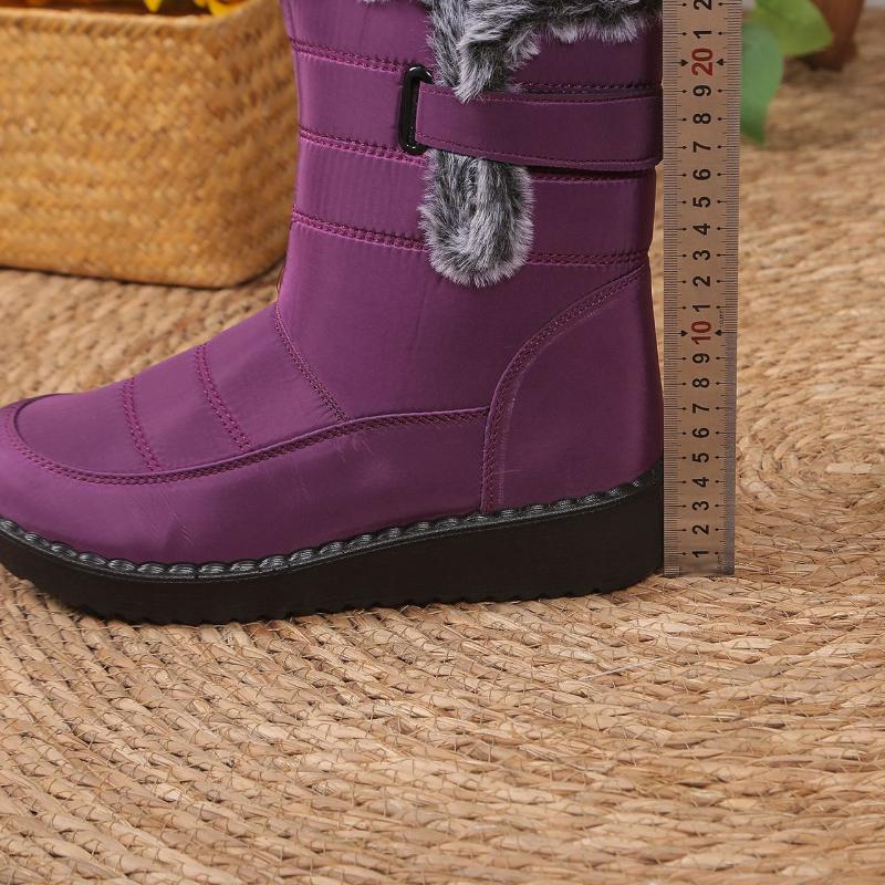 Vodotěsné zimní boty pro ženy Nové umělé kožešiny Dlouhé plyšové sněhule Žena Kotníkové boty na platformě Teplá bavlna Páry Boty