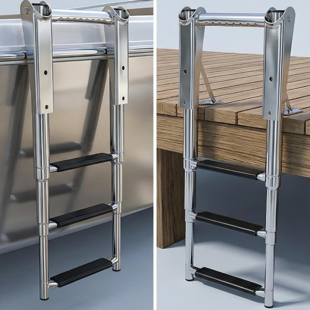 Boarding Ladder Foldable Boat with Handrails for Boats