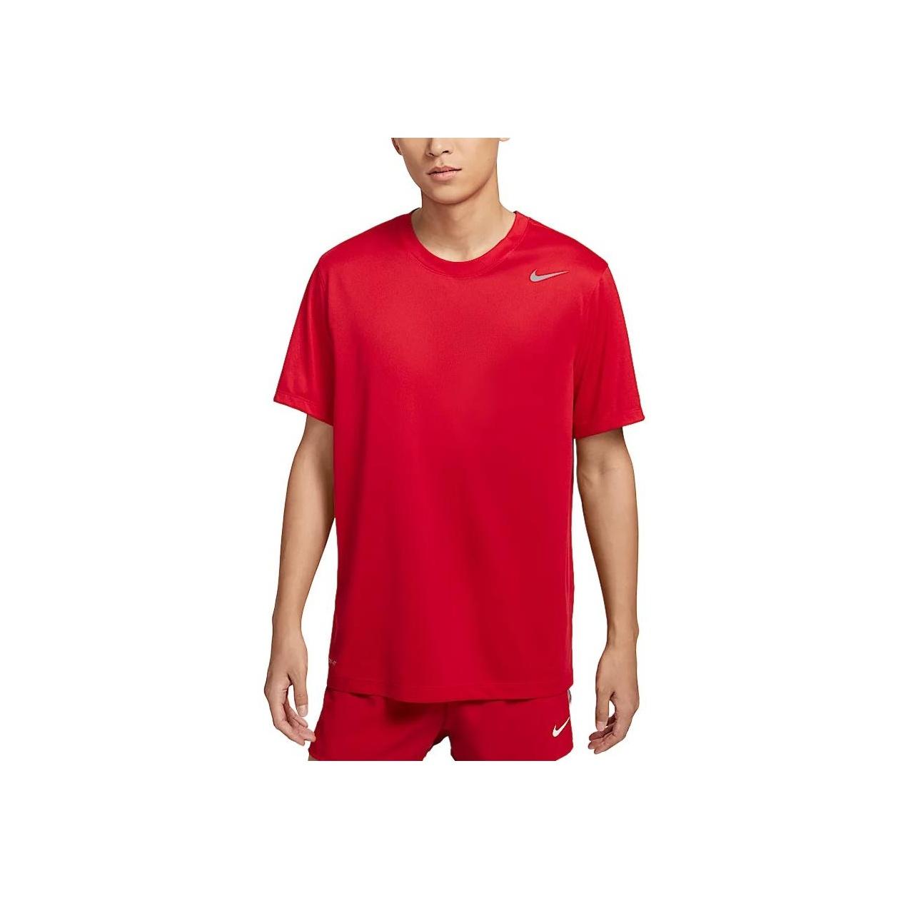 

Nike Футболка с коротким рукавом Dri-Fit Team Legend Logo с круглым вырезом, быстросохнущая, мужская, топы, университетский красный, IB8898-657 M