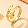 Gold-Plated Snake Shape Adjustable Stainless Steel Ring for Men and Women - Hip Hop Style Accessory