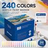 240-Color Multi-Material Marker Set with Storage Box - High-Pigment Acrylic & Oil-Based Graffiti Pens