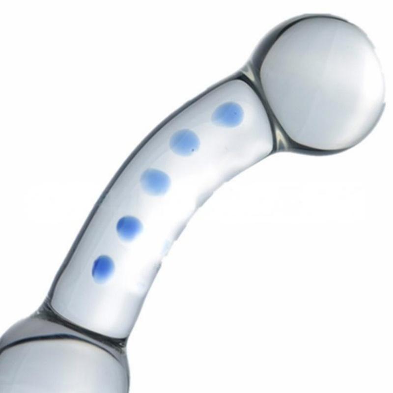 New SM Transparent Glass Bead Anal Plug, Male Prostate Massager, Clitoral Stimulation Vibrator for Women,18+Adult Sex Toys