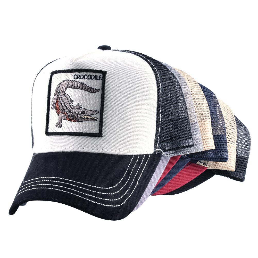Trucker Fashionable Trendy Caps With Embroidery Animals Patch Four Seasons Adjustable Snapback Baseball Cap For Men Women Adjustable Visor Hat