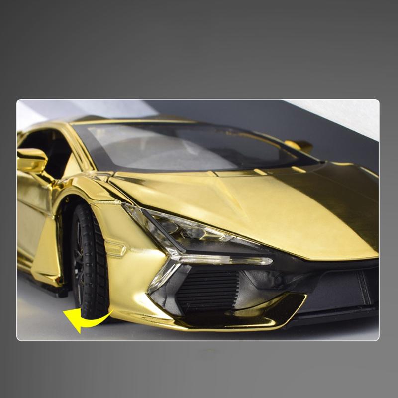 1/24 Lamborghini Revuelto Electroplate Alloy Car Diecasts & Toy Vehicles Metal Toy Car Model Sound and Light Collection Kids Toy
