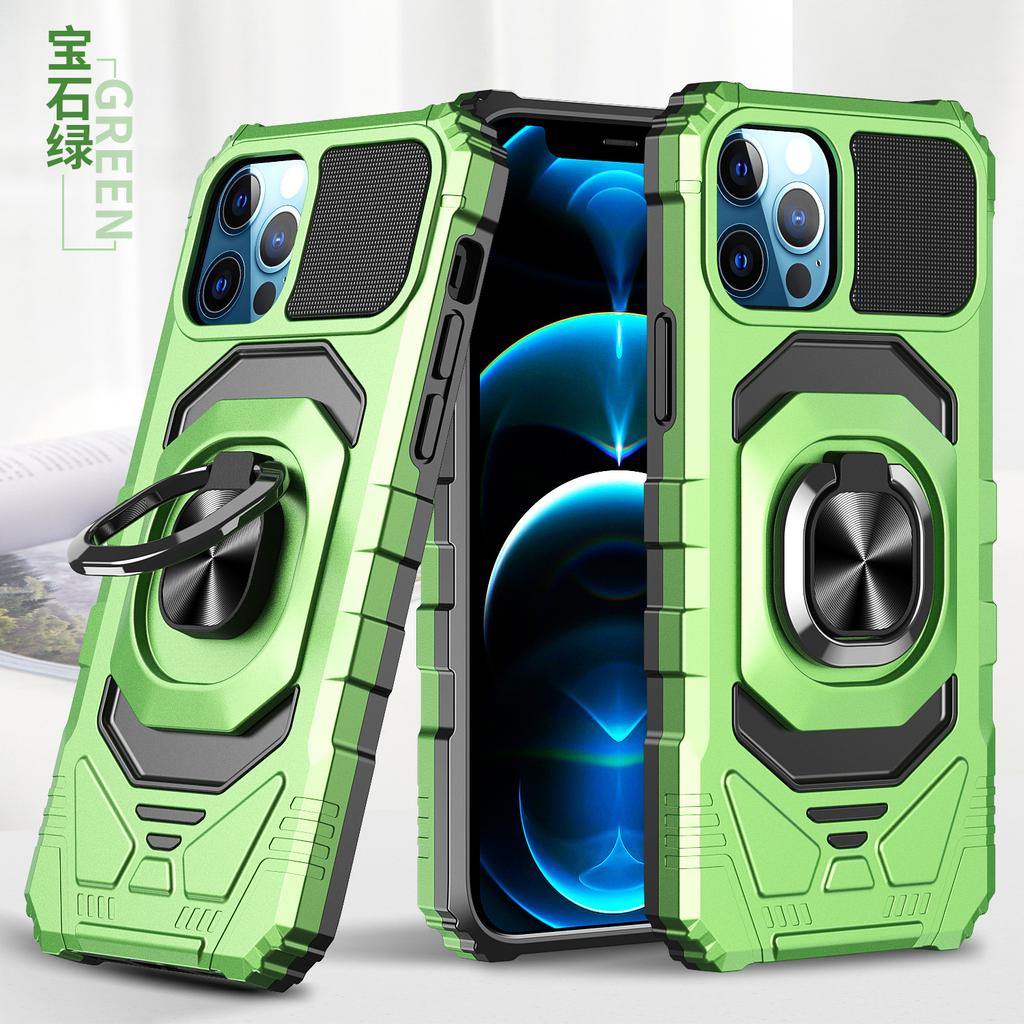 Applicable To Iphone15pro Alliance Armor Series Mobile Phone Case Wholesale Military Anti-drop Ring Bracket Case