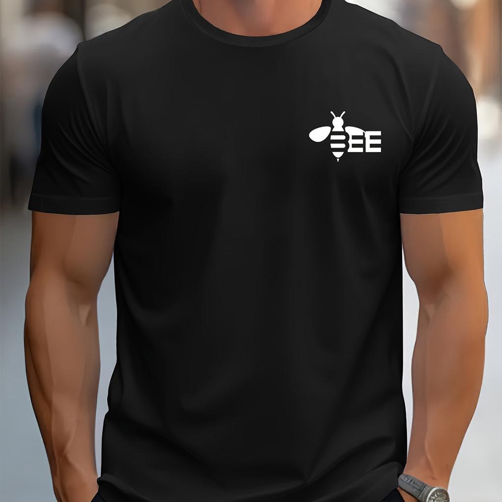Summer Fashion Casual Bee EE Letter Round Neck T-Shirt