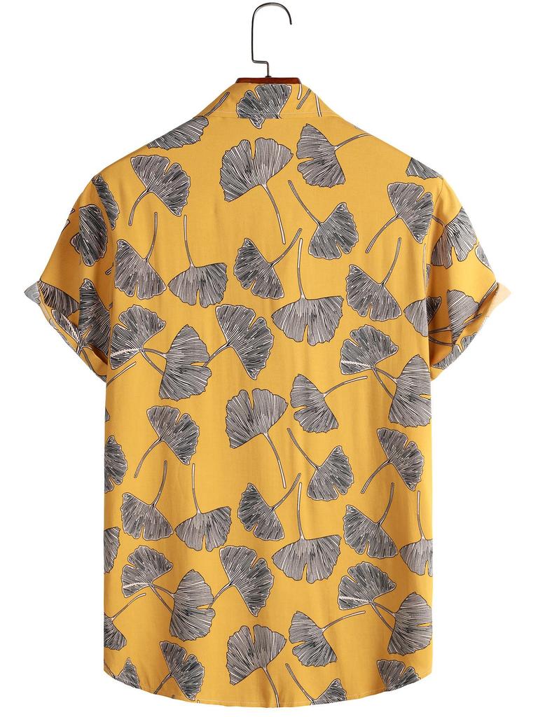Men's 2023 Floral Hawaiian Short Sleeve Beach Shirt